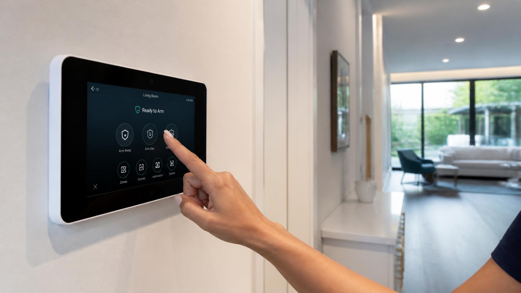 Modern smart alarm system control panel